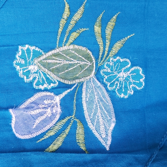 Vintage Embroidered Skirt Set Embroidery Flower Floral Cotton - Picture 7 of 16